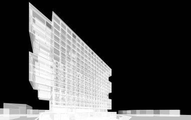 abstract architectural wallpaper high building design, digital concept background