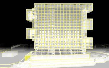 abstract architectural wallpaper high building design, digital concept background