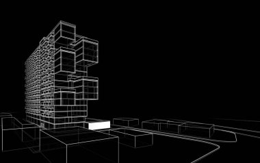 abstract architectural wallpaper high building design, digital concept background