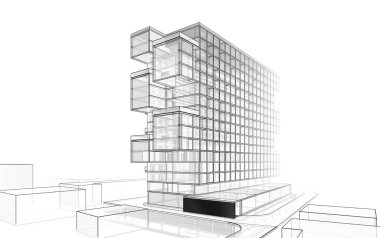 abstract architectural wallpaper high building design, digital concept background