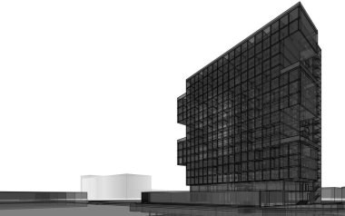 abstract architectural wallpaper high building design, digital concept background