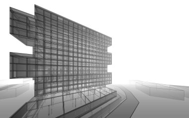 abstract architectural wallpaper high building design, digital concept background