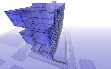 abstract architectural wallpaper high building design, digital concept background