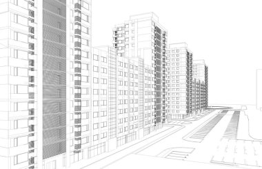 soyut mimari duvar kağıdı yüksek bina bölgesi tasarımı, dijital konsept arkaplan