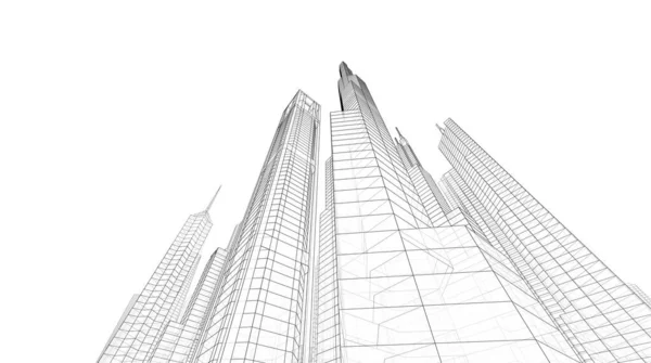 抽象的な建築壁紙高層ビルのデザインデジタルコンセプトの背景 — ストック写真