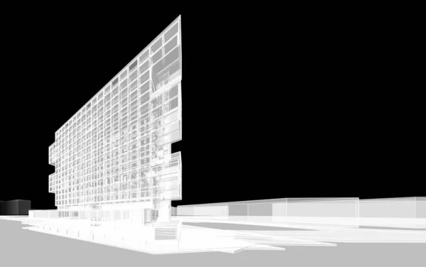 Abstract Architectural Wallpaper High Building Design Digital Concept Background — Fotografie, imagine de stoc