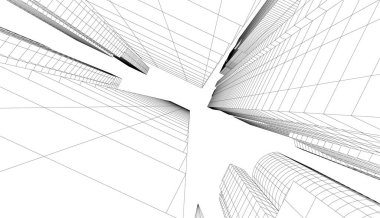 soyut mimari duvar kağıdı gökdelenler tasarım, dijital konsept arkaplan