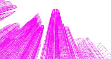 soyut mimari duvar kağıdı gökdelenler tasarım, dijital konsept arkaplan