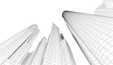 soyut mimari duvar kağıdı gökdelenler tasarım, dijital konsept arkaplan
