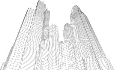 soyut mimari duvar kağıdı gökdelenler tasarım, dijital konsept arkaplan