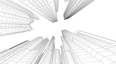 soyut mimari duvar kağıdı gökdelenler tasarım, dijital konsept arkaplan