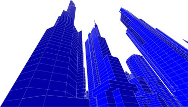 soyut mimari duvar kağıdı gökdelenler tasarım, dijital konsept arkaplan