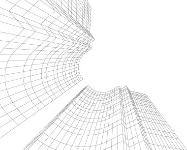 soyut mimari duvar kağıdı gökdelenler tasarım, dijital konsept arkaplan