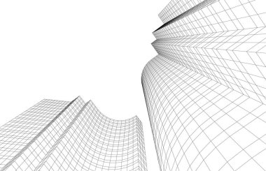 soyut mimari duvar kağıdı gökdelenler tasarım, dijital konsept arkaplan