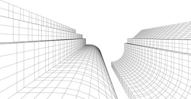 soyut mimari duvar kağıdı gökdelenler tasarım, dijital konsept arkaplan