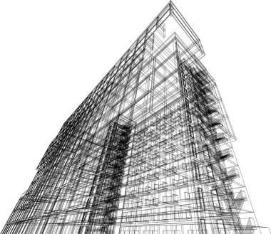 soyut mimari duvar kağıdı gökdelenler tasarım, dijital konsept arkaplan