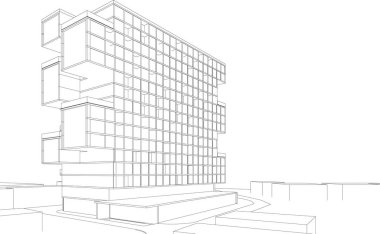 soyut mimari duvar kağıdı gökdelenler tasarım, dijital konsept arkaplan