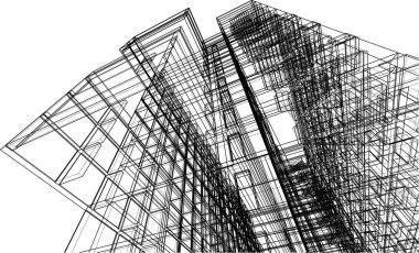 soyut mimari duvar kağıdı gökdelenler tasarım, dijital konsept arkaplan