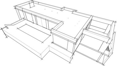Ev kavramı kroki 3d çizim