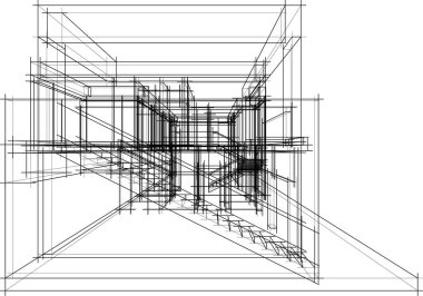 Ev kavramı kroki 3d çizim