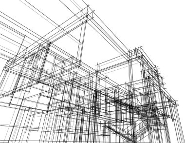 Ev kavramı kroki 3d çizim