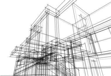Ev kavramı kroki 3d çizim