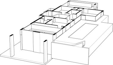 Ev kavramı kroki 3d çizim