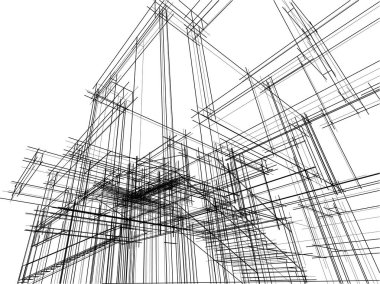Ev kavramı kroki 3d çizim