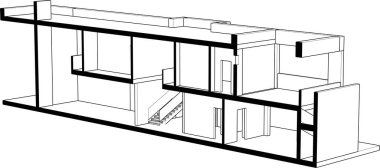 Ev kavramı kroki 3d çizim