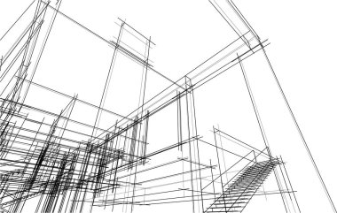 Ev kavramı kroki 3d çizim
