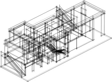 Ev kavramı kroki 3d çizim