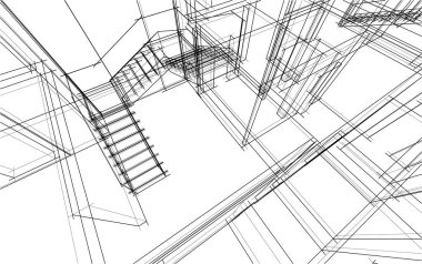 Ev kavramı kroki 3d çizim