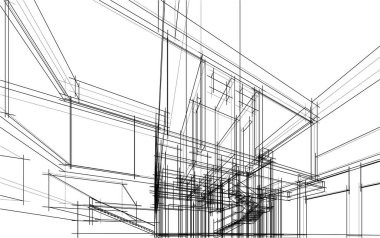 Ev kavramı kroki 3d çizim