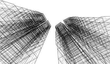 soyut mimari duvar kağıdı gökdelenler tasarım, dijital konsept arkaplan