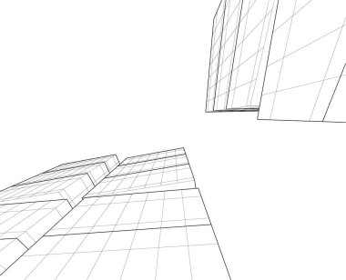 soyut mimari duvar kağıdı gökdelenler tasarım, dijital konsept arkaplan