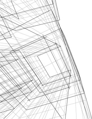 soyut mimari duvar kağıdı gökdelenler tasarım, dijital konsept arkaplan
