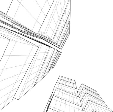 soyut mimari duvar kağıdı gökdelenler tasarım, dijital konsept arkaplan