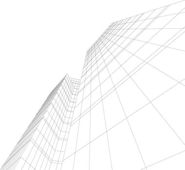 soyut mimari duvar kağıdı gökdelenler tasarım, dijital konsept arkaplan