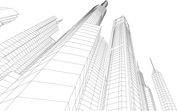 Diseño Abstracto Rascacielos Papel Pintado Arquitectónico Fondo Concepto Digital — Vector de stock