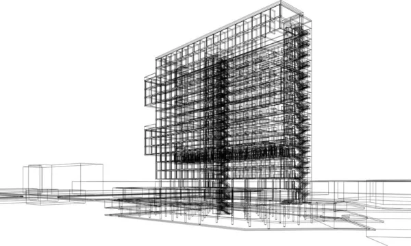 Abstrakcyjny Projekt Tapety Architektonicznej Drapacze Chmur Cyfrowe Tło Koncepcyjne — Wektor stockowy