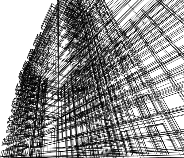 Abstrait Architecture Papier Peint Gratte Ciel Design Fond Concept Numérique — Image vectorielle