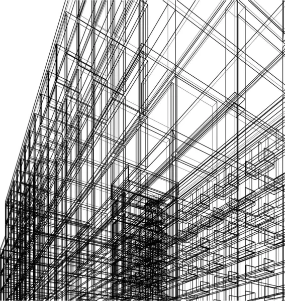 Elvont Építészeti Tapéta Felhőkarcolók Design Digitális Koncepció Háttér — Stock Vector