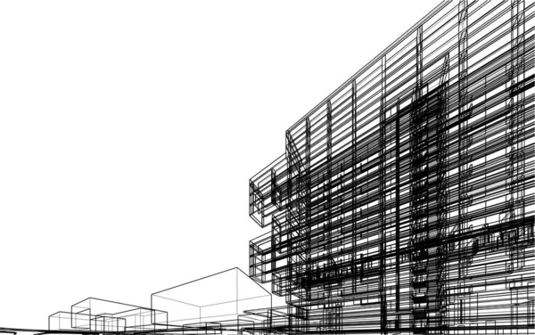 Αφηρημένη Αρχιτεκτονική Ταπετσαρία Ουρανοξύστες Σχεδιασμό Ψηφιακή Έννοια Φόντο — Διανυσματικό Αρχείο