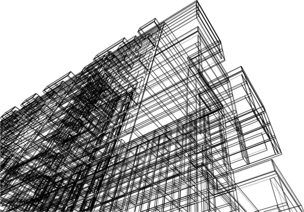 Projeto Arranha Céus Papel Parede Arquitetônico Abstrato Fundo Conceito Digital —  Vetores de Stock