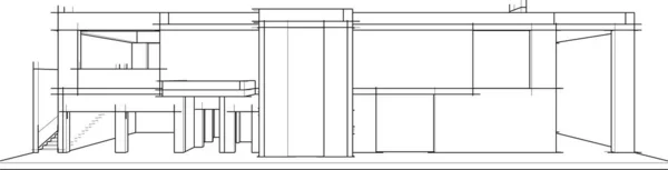 Huis Concept Schets Illustratie — Stockvector