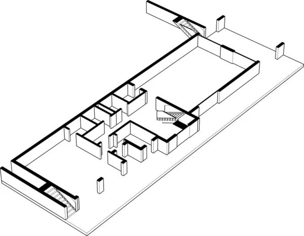 Conception Maison Croquis Illustration — Image vectorielle