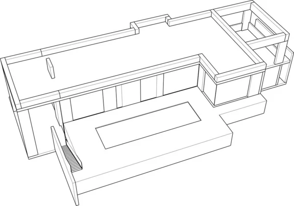 Dům Koncepce Skic Ilustrace — Stockový vektor