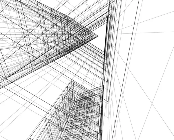 Abstrait Architecture Papier Peint Gratte Ciel Design Fond Concept Numérique — Image vectorielle