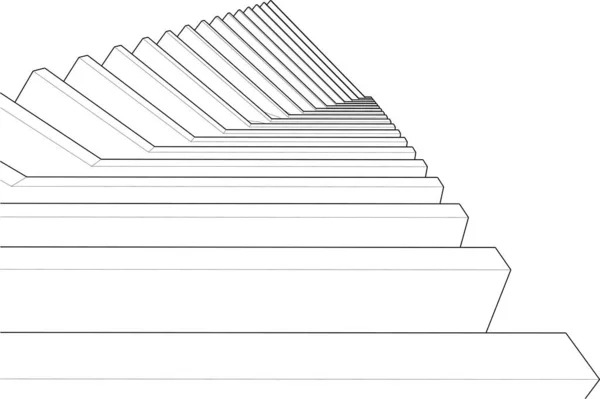建筑墙纸摩天大楼设计 数字概念背景 — 图库矢量图片