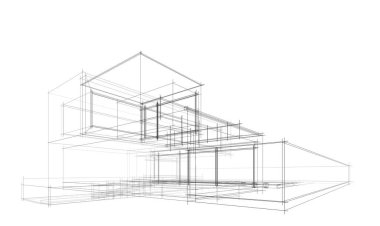 Ev kavramı kroki 3d çizim